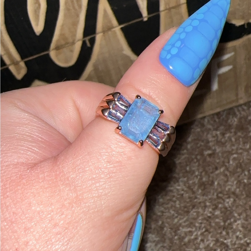 Bomb Party Elegant Blue Gemstone Ring